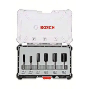 Bosch 6'lı Düz 6 mm Şaftlı Pro Freze Seti