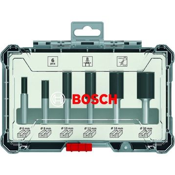 Bosch 6'lı Düz 6 mm Şaftlı Pro Freze Seti