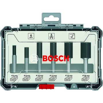 Bosch 6'lı Düz 6 mm Şaftlı Pro Freze Seti