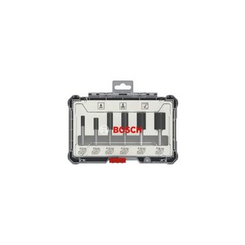 Bosch 6'lı Düz 6 mm Şaftlı Pro Freze Seti