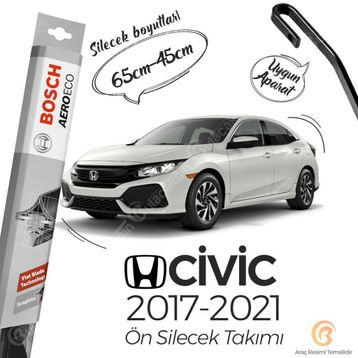 Bosch Aeroeco 2017-2021 Honda Civic Fc5 Muz Silecek Takımı