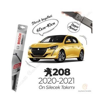 Bosch Aeroeco 2020-2021 Peugeot 208 Ön Muz Silecek Takımı