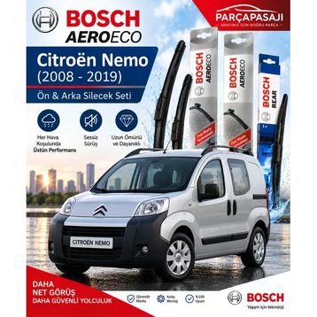 Bosch Aeroeco Citroen Nemo 2008-2019 Ön Arka Silecek