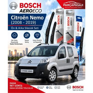 Bosch Aeroeco Citroen Nemo 2008-2019 Ön Arka Silecek