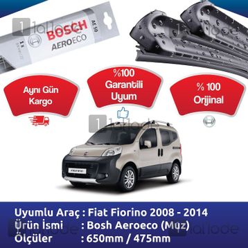 Bosch Aeroeco Fiat Fiorino 2008-2014 Muz Silecek Takımı