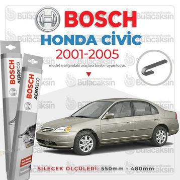 Bosch Aeroeco Honda Civic Sedan 2001-2005 Muz Silecek Takımı