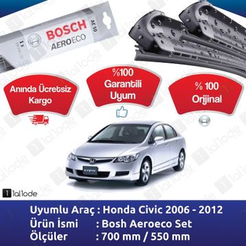 Bosch Aeroeco Honda Civic Sedan 2006-2012 Muz Silecek Takımı