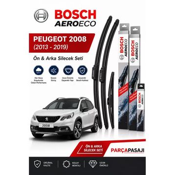 Bosch Aeroeco Peugeot 2008 2013-2019 Ön Arka Silecek