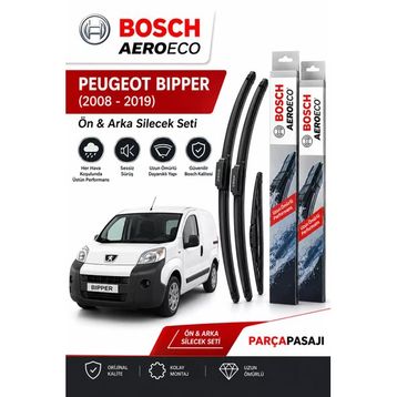 Bosch Aeroeco Peugeot Bipper 2008-2019 Ön Arka Silecek