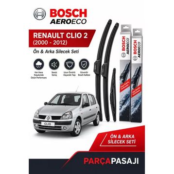 Bosch Aeroeco Renault Clio 2 1998-2005 Ön Arka Silecek