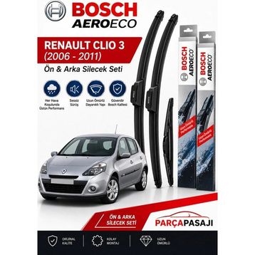 Bosch Aeroeco Renault Clio 3 2006-2011 Ön Arka Silecek