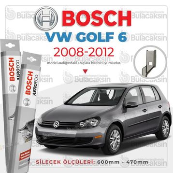 Bosch Aeroeco Volkswagen Golf 6 2008-2012 Ön Muz Silecek Takımı
