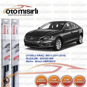 Bosch Aeroeco Volvo S60 2011-2018 Silecek Takımı