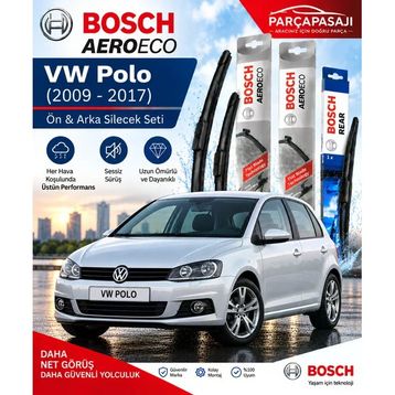 Bosch Aeroeco VW Polo 2009-2017 Ön Arka Silecek