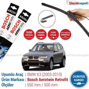 Bosch Aerotwin BMW X3 E83 2003-2010 Ön Muz Silecek Takımı