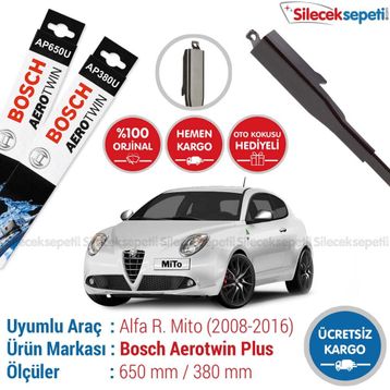 Bosch Aerotwin Plus Alfa Romeo Mito 2008-2016 Silecek