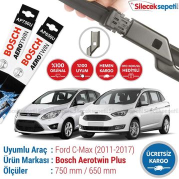 Bosch Aerotwin Plus Ford C-Max Grand 2011-2017 Silecek Takımı