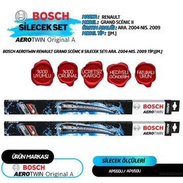 Bosch Aerotwin Renault Scenic 3 2009-2017 Silecek Seti