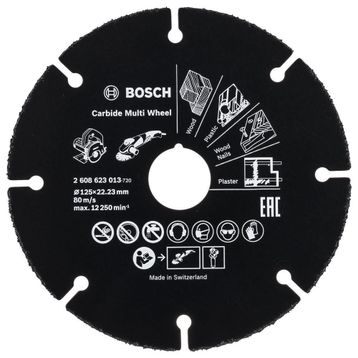 Bosch Carbide Multiwheel 125 mm Taşlama Makineleri ile Ahşap ve Plastiği Güvenli Kesme Bıçağı