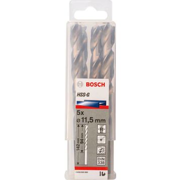 Bosch DIN338 HSS-G 11.5x94x142 mm 5li Metal Matkap Ucu