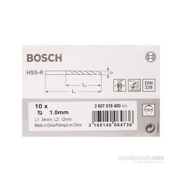 Bosch DIN338 HSS-R 4x43x75 mm 10lu Metal Matkap Ucu