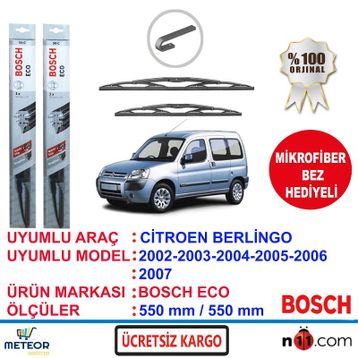 Bosch Eco Citroen Berlingo 2002-2007 Silecek Takımı