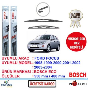 Bosch Eco Ford Focus 1998-2004 Silecek Takımı