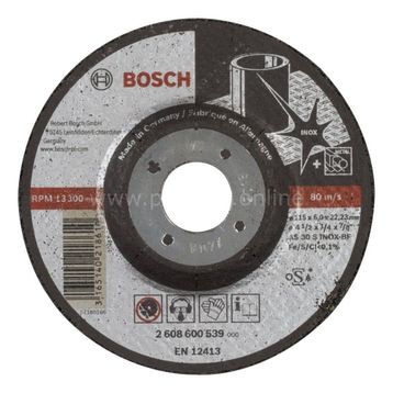 Bosch Expert Serisi 115x6.0 mm Bombeli Inox Paslanmaz Çelik Taşlama Diski