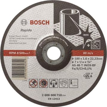 Bosch Expert Serisi 180x1.6 mm Rapido Taş Bombeli Inox Paslanmaz Çelik Kesme Diski