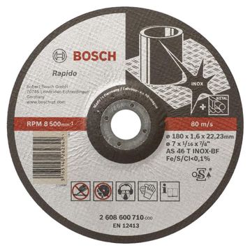 Bosch Expert Serisi 180x1.6 mm Rapido Taş Bombeli Inox Paslanmaz Çelik Kesme Diski