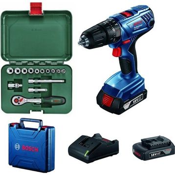 Bosch GSB 180 LI Çift Akülü Darbeli Şarjlı Vidalama Matkap ve 14 Parça Bosch Lokma Seti