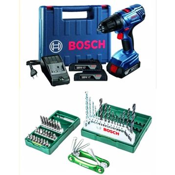 Bosch GSB 180 LI Çift Bataryalı Darbeli Matkap Vidalama + 41 Parça Uç ve Allen Takımı