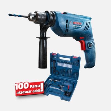 Bosch GSB600 100 Parça Aksesuar Darbeli Matkap