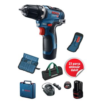 Bosch GSR 120 LI Çift Akülü 23 Parça Uç Matkap