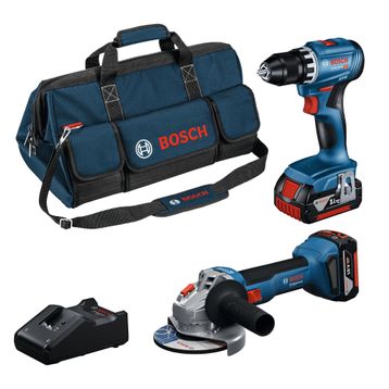 Bosch GSR 18V-45 + GWS 18V-8 2x4 Ah Akülü Taşlama Seti