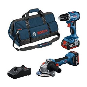 Bosch GSR 18V-45 + GWS 18V-8 2x4 Ah Akülü Taşlama Seti