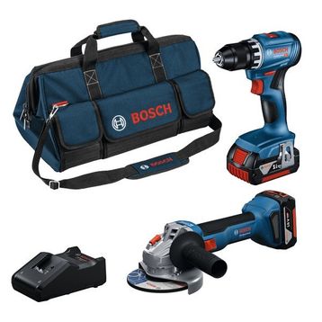 Bosch GSR 18V-45 + GWS 18V-8 2x4 Ah Akülü Taşlama Seti