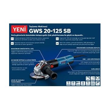 Bosch GWS 20-125 SB Avuç Taşlama Makinesi