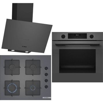 Bosch HUA717BN0T - POP6C9P30O - DWK64PJ70T Gri 3'lü Ankastre Set