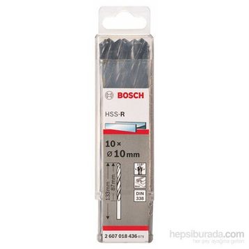 Bosch Metal HSS-R Dın 338 10x87x133 mm 10'lu Paket Matkap Ucu