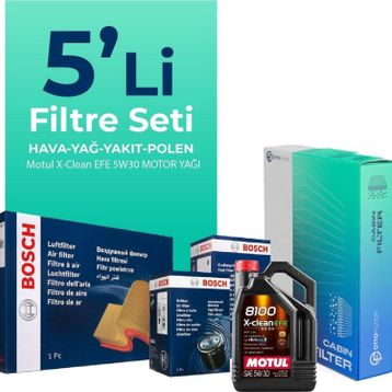 Bosch Mini Cooper Countryman 1.5 Dizel Motul Motor Yağlı 2017-2023 5'li Filtre Bakım Seti