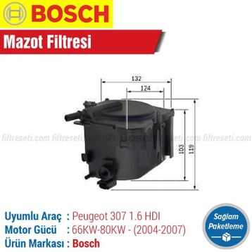 Bosch Peugeot 307 1.6 HDI Mazot Filtresi