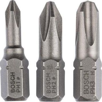 Bosch PH1/2/3x25 mm Hard Serisi 3 Parçalı Extra Vidalama Ucu Seti