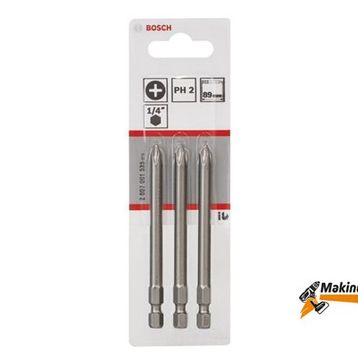 Bosch PH2x89 mm 3'lü Extra Hard Serisi Vidalama Ucu