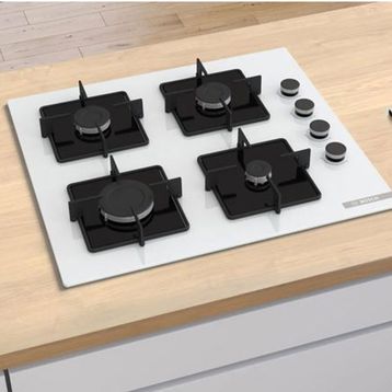 Bosch POP6C2P30O 60 cm Beyaz Cam Ankastre Ocak