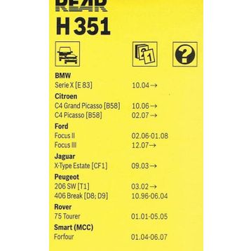Bosch Rear Ford Focus 2004-2011 Arka Silecek