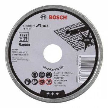 Bosch SD İnox 115x1.0 mm 10'lu Rapido Kesme Taşı