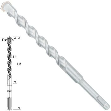 Bosch SDS Plus 1 Taş ve Beton 16x150x210mm Matkap Ucu
