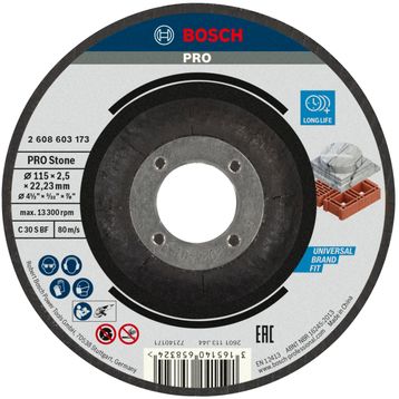 Bosch Standard Seri 115x2.5 mm Taş Bombeli Taş Kesme Diski