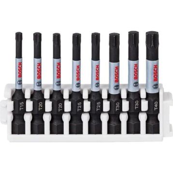 Bosch T15 T20x2 T25x2 T30x2 T40 50 mm 8'li Impact Control Serisi Vidalama Ucu